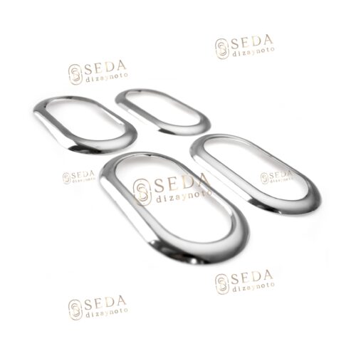 Renault Megane 2 HB 2004 > 2010 İç Kapı Kolu Çerçevesi 4 Prç. P.Çelik